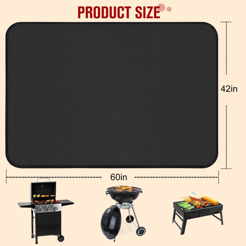 Himake 60Ã—42 Inch Under Grill Mats for Outdoor Grill, Hearth Rugs for Fireplaces Fire Resistant, Gas and BBQ Grill Oil-Proof Water-Proof Protector for Decks, Patios and Indoor Grill - Image 3