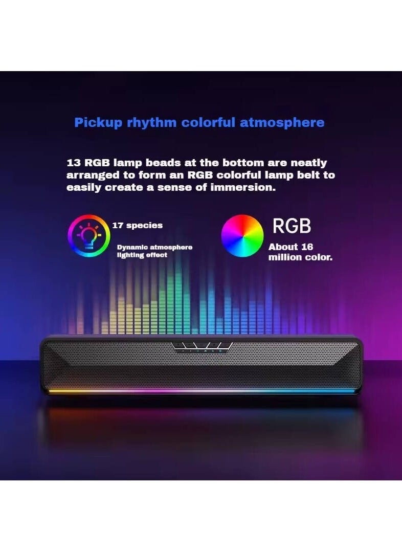 MCHOSE G20 Bluetooth Speaker, 360° HD Enhanced Microphone, Stereo Sound + Bass Sound, RGB Lighting, TopSpeed Zero Sense Delay Technology, Up to 10M Wireless Connection, Black | MC-G20-1  - Image 3