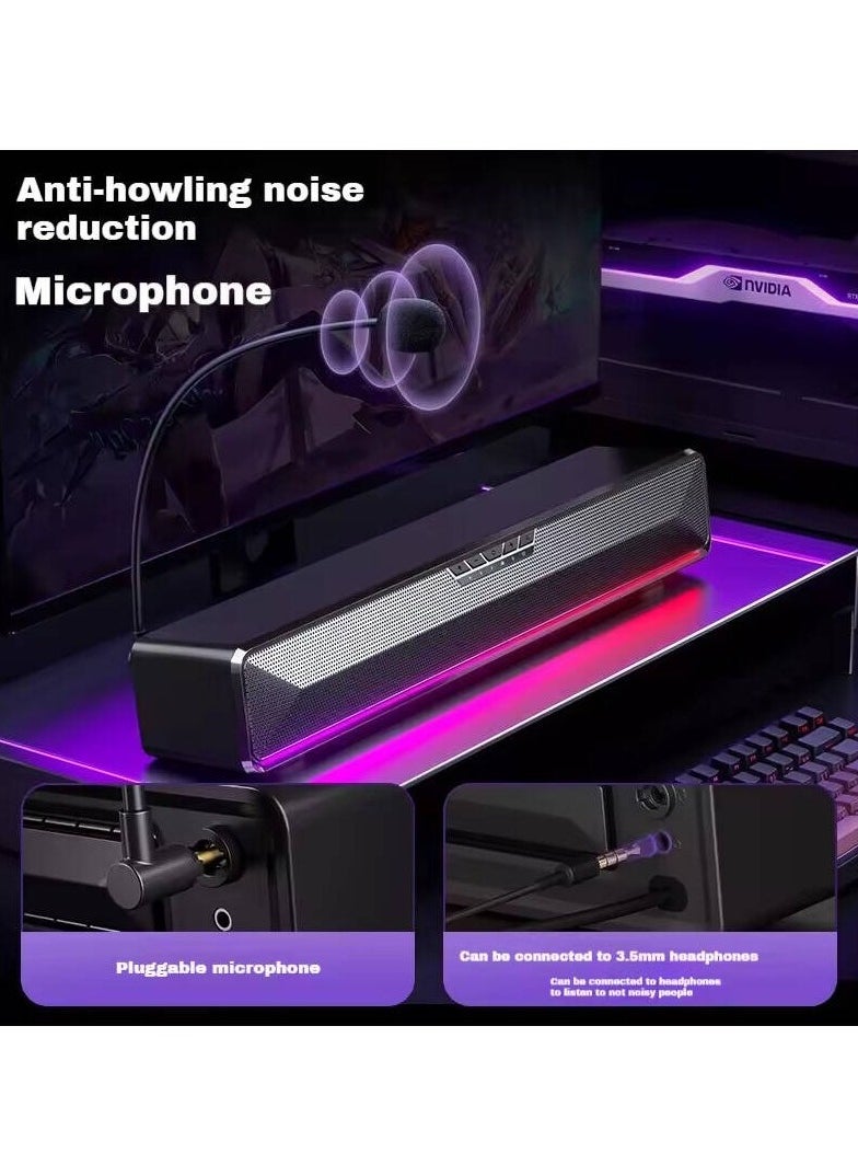 MCHOSE G20 Bluetooth Speaker, 360° HD Enhanced Microphone, Stereo Sound + Bass Sound, RGB Lighting, TopSpeed Zero Sense Delay Technology, Up to 10M Wireless Connection, Black | MC-G20-1  - Image 4