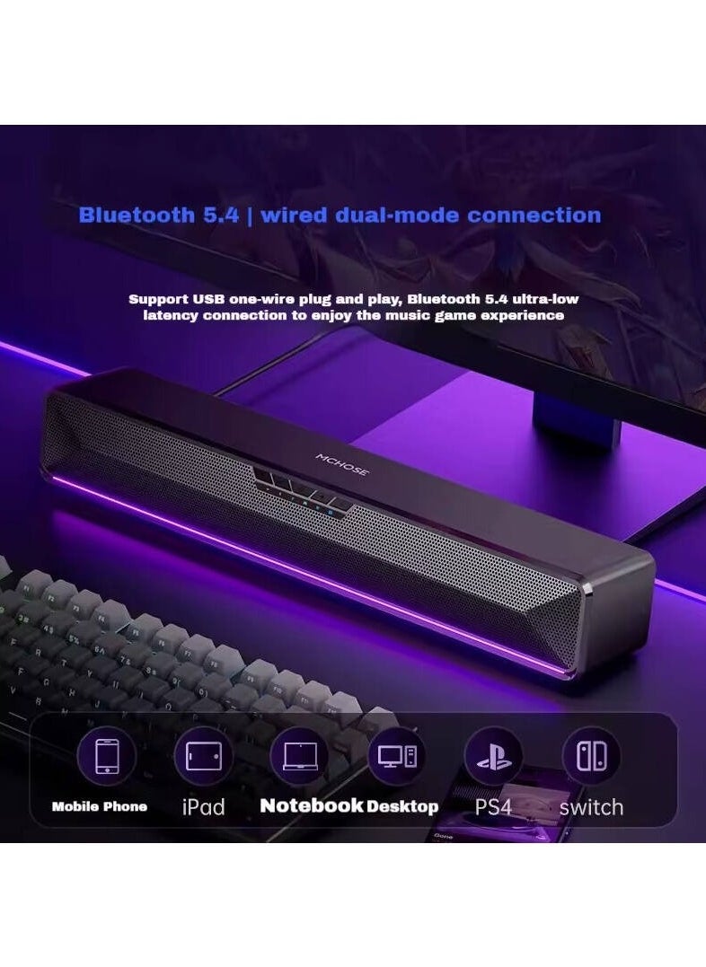 MCHOSE G20 Bluetooth Speaker, 360° HD Enhanced Microphone, Stereo Sound + Bass Sound, RGB Lighting, TopSpeed Zero Sense Delay Technology, Up to 10M Wireless Connection, Black | MC-G20-1  - Image 5