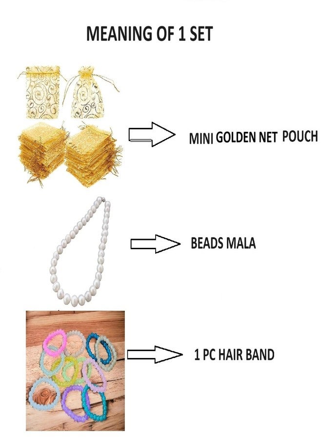MPK Perfect (Beads Bracelets and Mala with mini Golden Net Potli Combo in 1 Set/Return Gift for Birthday/Kanya pujan Gift/Kanjak/Navratri Return Gifts Pack of 6set - Image 5