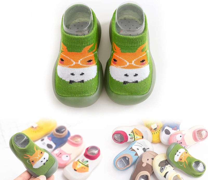cheekyglo Non-Slip Baby Slippers, Unisex Baby Socks Shoes, Kids Baby Girl Boys Toddler Anti-Slip Slippers, Socks Cotton Shoes, Flexible Cozy Breathable Shoes for Baby Toddler Infant Child Kid (12-18M,I) - Image 1