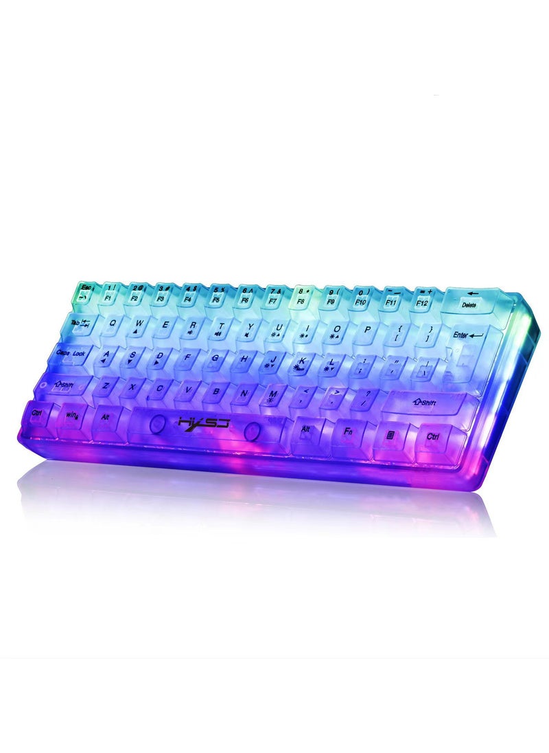60% Wired Gaming 61 Keys Keyboard, RGB Backlit Ultra-Compact Mini Keyboard, Waterproof Small Compact Transparent Keycaps, Mechanical Feel White Transparent Keyboard - pzsku/ZF615D4D8999F76B5E2E7Z/45/_/1721395737/d72dbb2f-9742-4d20-b741-6482b7cca907