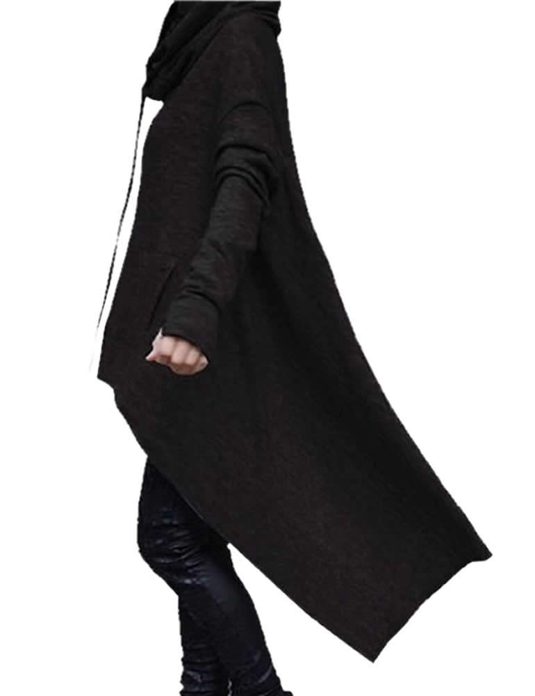 Rfecccy Faith Print Long Sleeve Loose Casual Pullovers Irregular Hem Long Hoodies for Women Black - Image 3