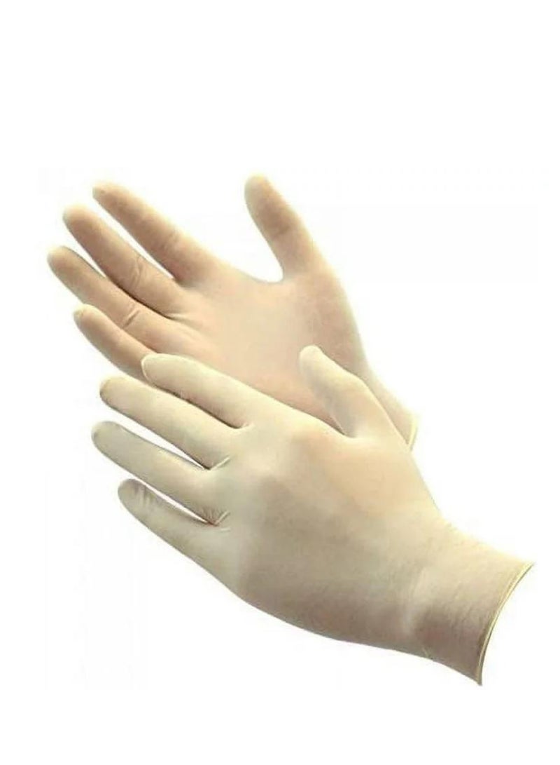 Latex Disposable Gloves Powder-Free, Non Sterile, Ambidextrous (Medium) (100 Pairs) 