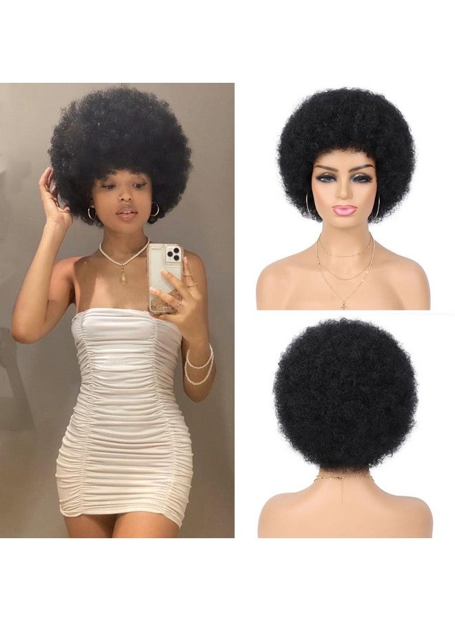 G&T Wig 70S Afro Wigs For Black Women Afro Puff Wigs Bouncy And Soft Natural Looking Full Wigs For Daily Party Cosplay Costume(1B) - Image 2