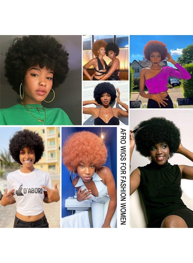 G&T Wig 70S Afro Wigs For Black Women Afro Puff Wigs Bouncy And Soft Natural Looking Full Wigs For Daily Party Cosplay Costume(1B) - Image 4