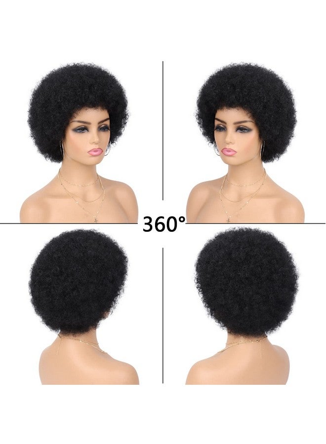 G&T Wig 70S Afro Wigs For Black Women Afro Puff Wigs Bouncy And Soft Natural Looking Full Wigs For Daily Party Cosplay Costume(1B) - Image 5