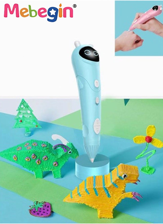 MEBEGIN - 3D Painting Pen Set with 3D Pen, 1 Roll of 5-meter PLA Filament, Stencil Book and Scissor, 3D Doodling Kit, 3D Drawing Tools, Arts and Crafts, Easy to Use, Designed with No Hot Parts, Ideal Gift for Kids - Image 1