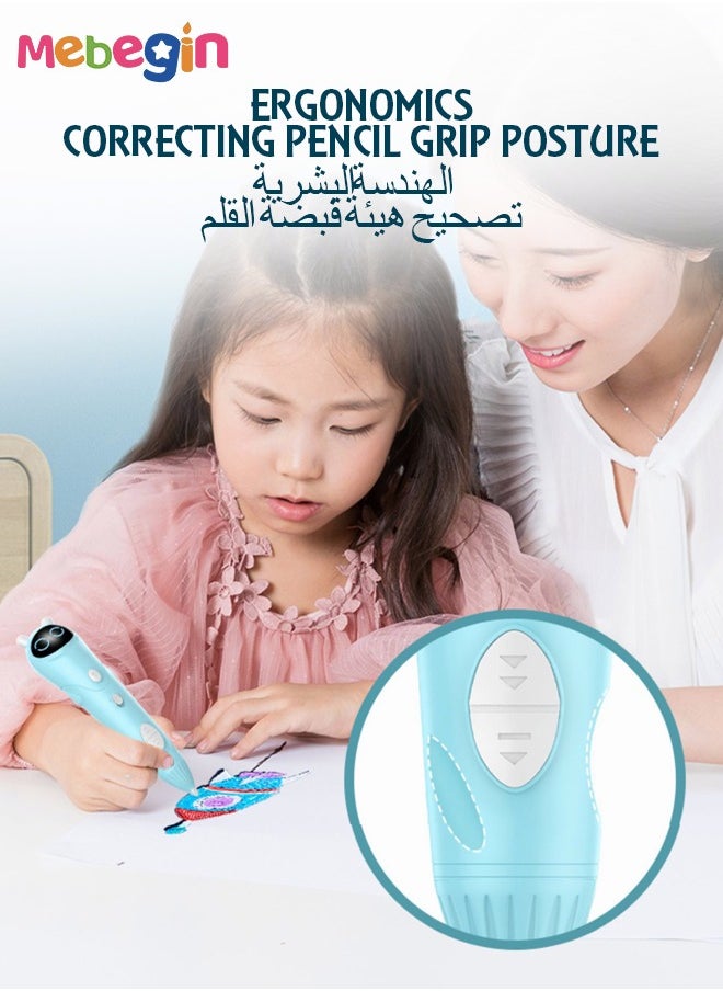 MEBEGIN - 3D Painting Pen Set with 3D Pen, 1 Roll of 5-meter PLA Filament, Stencil Book and Scissor, 3D Doodling Kit, 3D Drawing Tools, Arts and Crafts, Easy to Use, Designed with No Hot Parts, Ideal Gift for Kids - Image 1