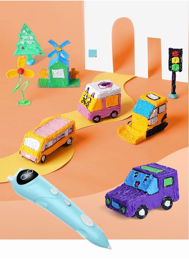 MEBEGIN - 3D Painting Pen Set with 3D Pen, 1 Roll of 5-meter PLA Filament, Stencil Book and Scissor, 3D Doodling Kit, 3D Drawing Tools, Arts and Crafts, Easy to Use, Designed with No Hot Parts, Ideal Gift for Kids - Image 1