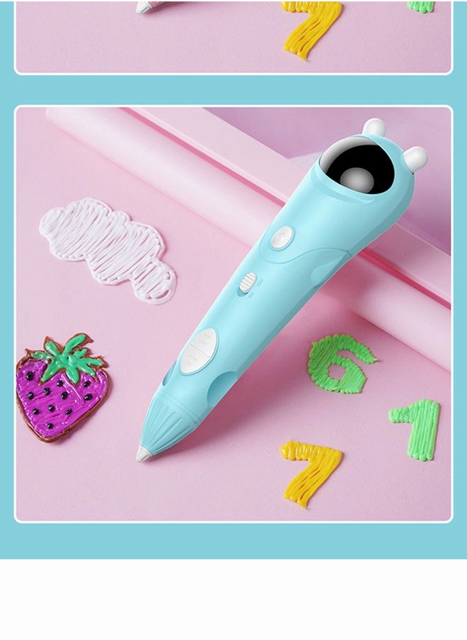 MEBEGIN - 3D Painting Pen Set with 3D Pen, 1 Roll of 5-meter PLA Filament, Stencil Book and Scissor, 3D Doodling Kit, 3D Drawing Tools, Arts and Crafts, Easy to Use, Designed with No Hot Parts, Ideal Gift for Kids - Image 1