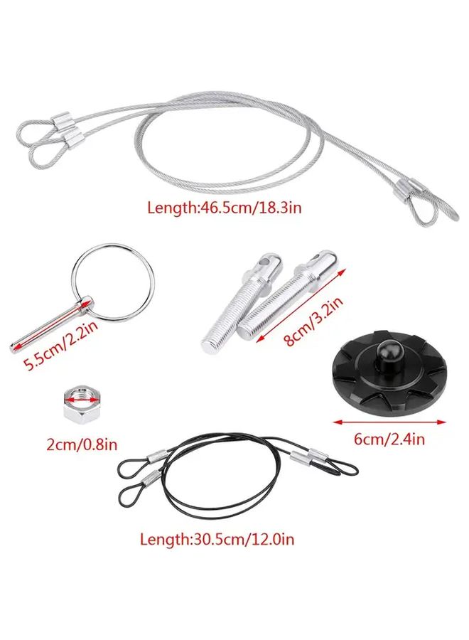 CNC Aluminum Silvery Hood Pin Kit Universal Racing Lock Plate - Image 2