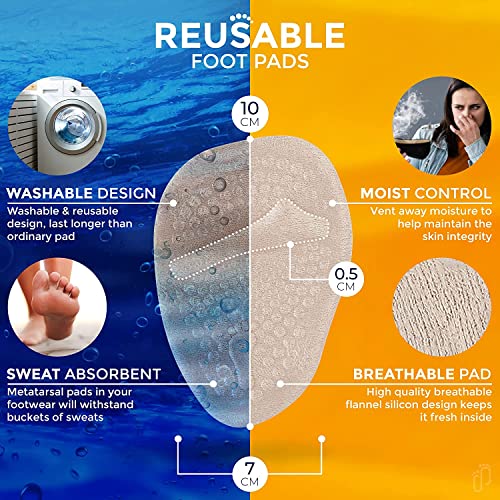 Inralimot Ball of Foot Cushions, Metatarsal Pads, High Heel Inserts, Forefoot Cushions and Soft Gel Insole Pads, Ideal for Women Mortons Neuroma & Metatarsal Foot Pain Relief (4 pcs) - Image 4