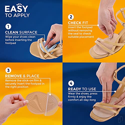 Inralimot Ball of Foot Cushions, Metatarsal Pads, High Heel Inserts, Forefoot Cushions and Soft Gel Insole Pads, Ideal for Women Mortons Neuroma & Metatarsal Foot Pain Relief (4 pcs) - Image 5
