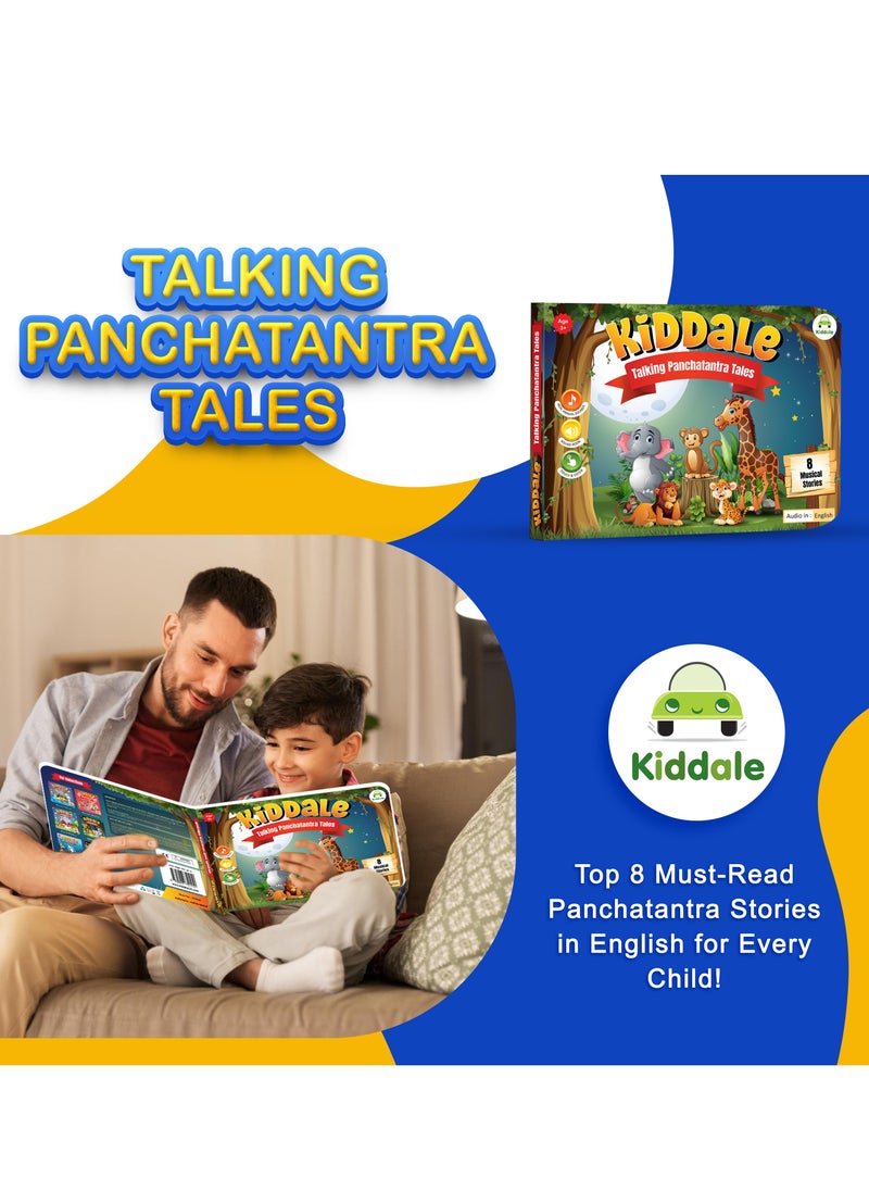 Kiddale Kiddale Musical Interactive Panchatantra Audio Story Book for Age 3+|8 Bedtime Picture and Audio Stories for Children|Engaging English Moral Stories with Touch-and-Play Sounds|Timeless Tales for Kids  - Image 2