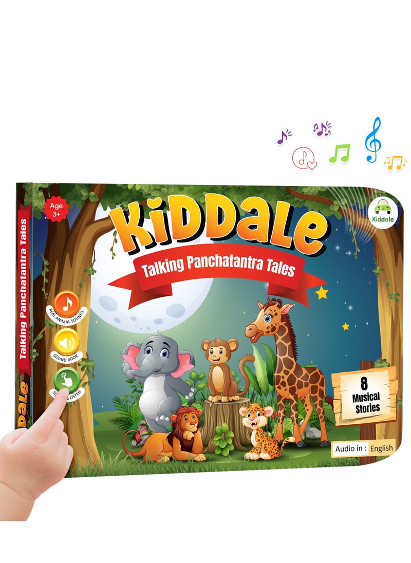 Kiddale Kiddale Musical Interactive Panchatantra Audio Story Book for Age 3+|8 Bedtime Picture and Audio Stories for Children|Engaging English Moral Stories with Touch-and-Play Sounds|Timeless Tales for Kids  - Image 1