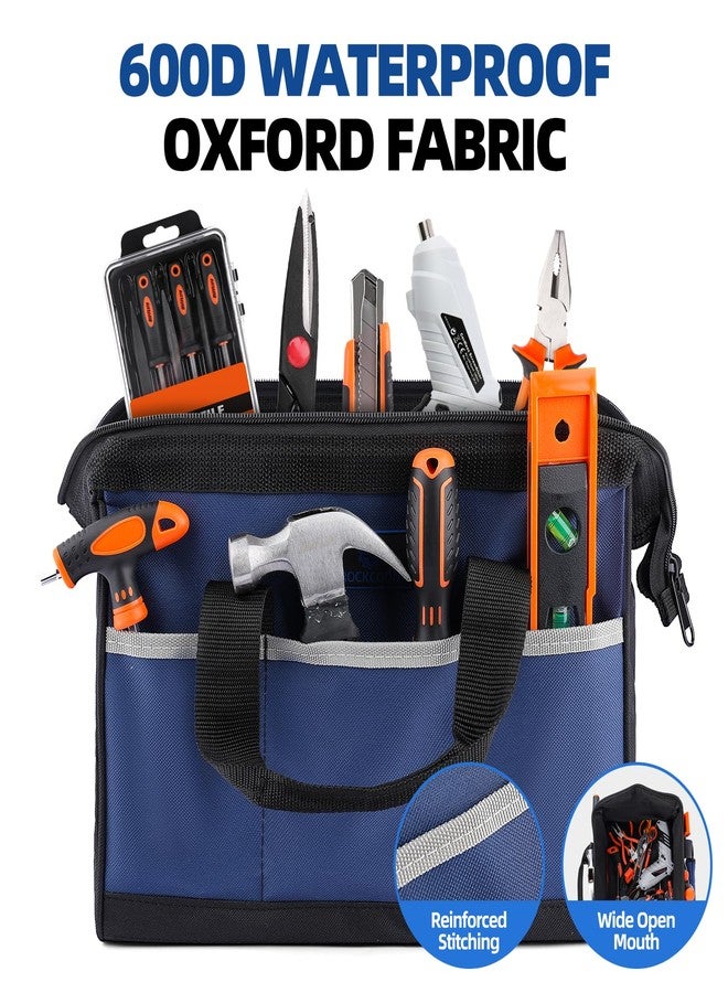 ROCKCOON Tool Bag 13'', Wide Mouth Tool Organizer for Tool Storage, Heavy Duty and Water Proof, Blue & Black - Image 2