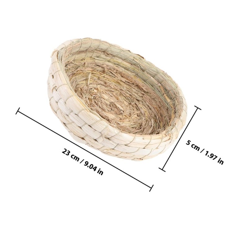 Flat Base Woven Straw Bird Nest 23cm Diameter Anti Tip Pigeon Dove Breeding Cage Supply - Image 3