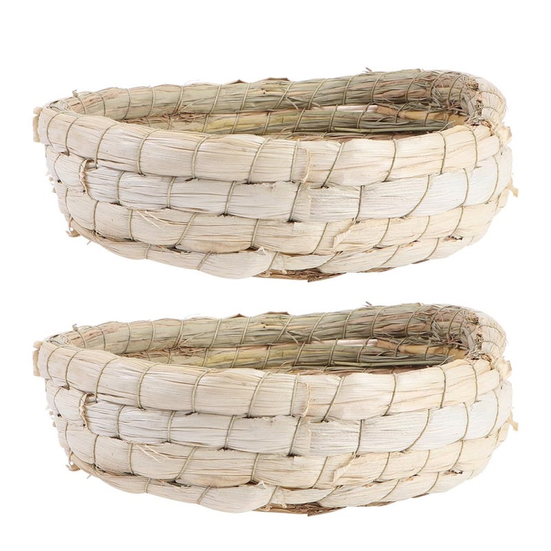 Flat Base Woven Straw Bird Nest 23cm Diameter Anti Tip Pigeon Dove Breeding Cage Supply - Image 2