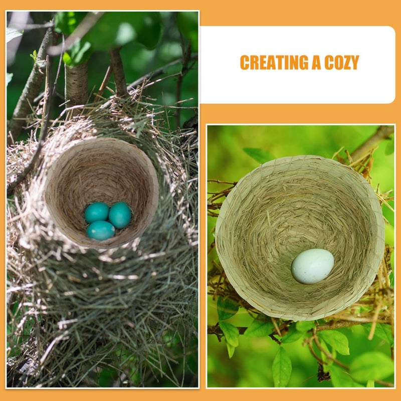 Flat Base Woven Straw Bird Nest 23cm Diameter Anti Tip Pigeon Dove Breeding Cage Supply - Image 4