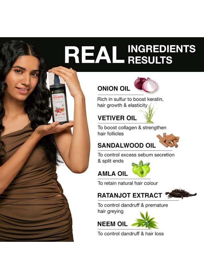 Soulflower Onion Herbal Hair Oil For Hair Growthhair Fall Control And Prevents Premature Greying With Ratanjot Herb Red 220Ml - Image 4