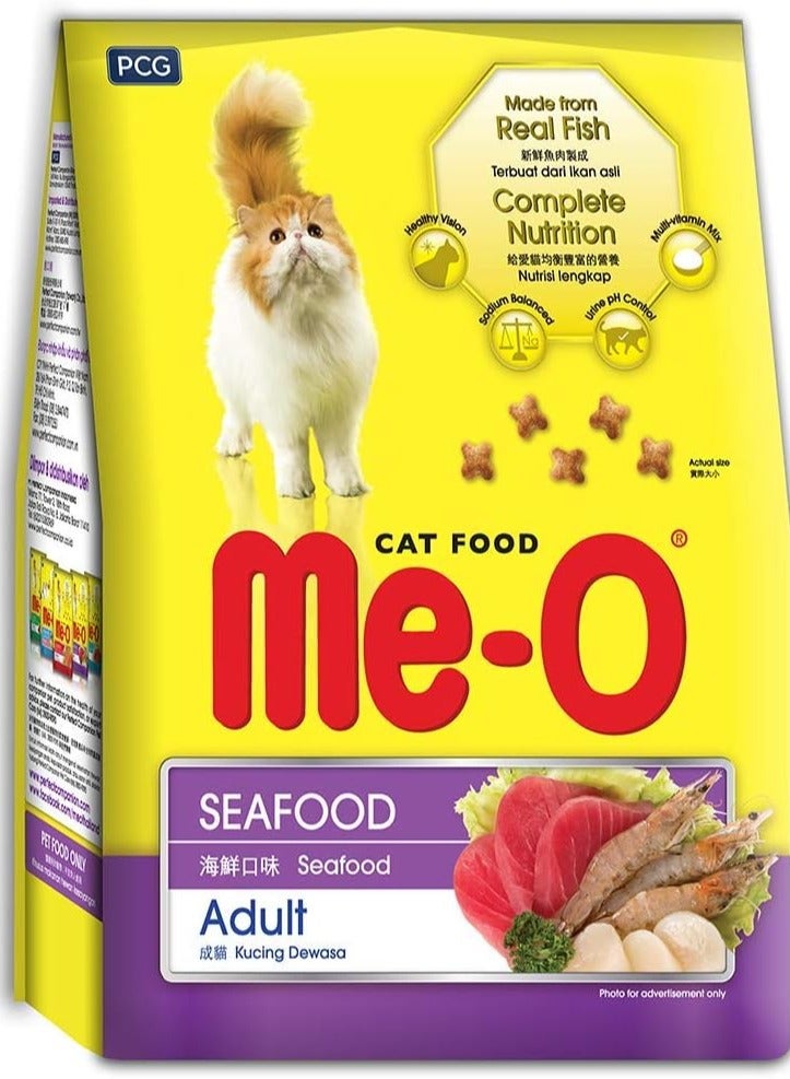 Me-O Cat Adult Dry Food 1.2KG - Seafood Flavor - Image 1
