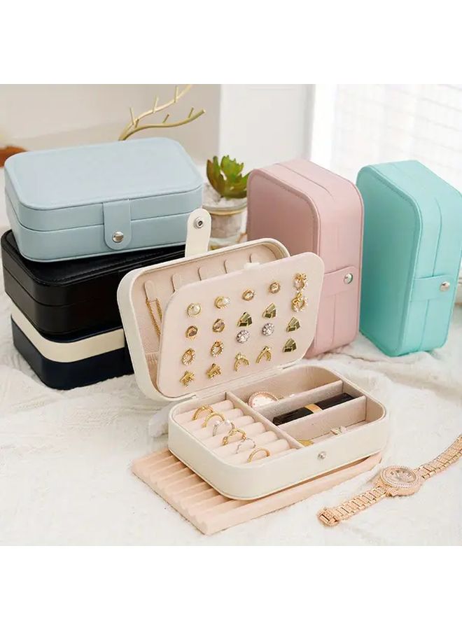 Large Capacity Light Green Portable Jewelry Storage Box with Soft Flocking Interior - Image 4