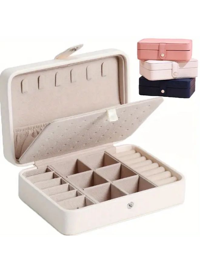 Large Capacity Light Green Portable Jewelry Storage Box with Soft Flocking Interior - Image 1