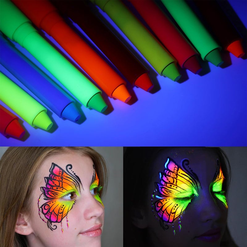 ONMAY Water Activated UV Reactive Hydra Eyeliner, ONMAY 7 Color Aqua Eye Liner Glow in the Blacklight Body Face Paint Makeup Kit - Neon Bundle - Image 2