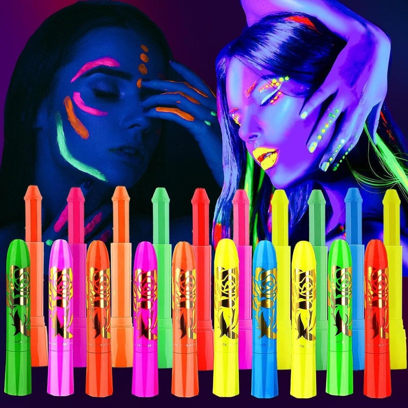 ONMAY Water Activated UV Reactive Hydra Eyeliner, ONMAY 7 Color Aqua Eye Liner Glow in the Blacklight Body Face Paint Makeup Kit - Neon Bundle - Image 1