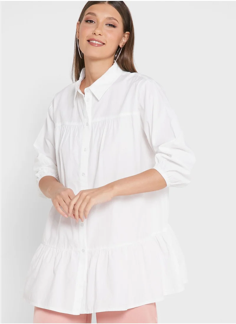 DOROTHY PERKINS Balloon Sleeve Longline Shirt