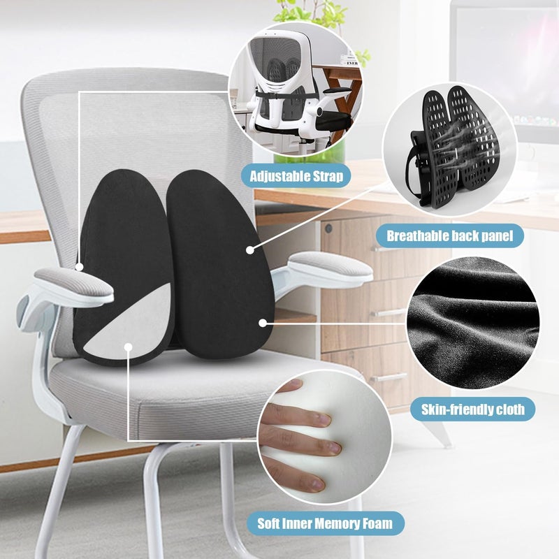 Jukmen Comfortable Lumbar Support Pillow Ergonomic Lower Back Pillow with Lumbar Support Lumbar Support Cushion Back Support Pillow for Wheelchairs Desks and Game Chairs Reduce Discomfort Today - Image 4