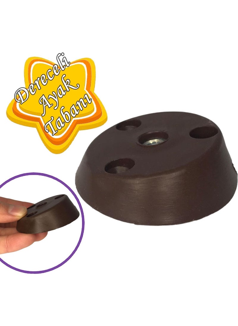 Glaswen - Graded Foot Base Brown Furniture Table Coffee Table Leg Connector Angled Plastic - Image 1