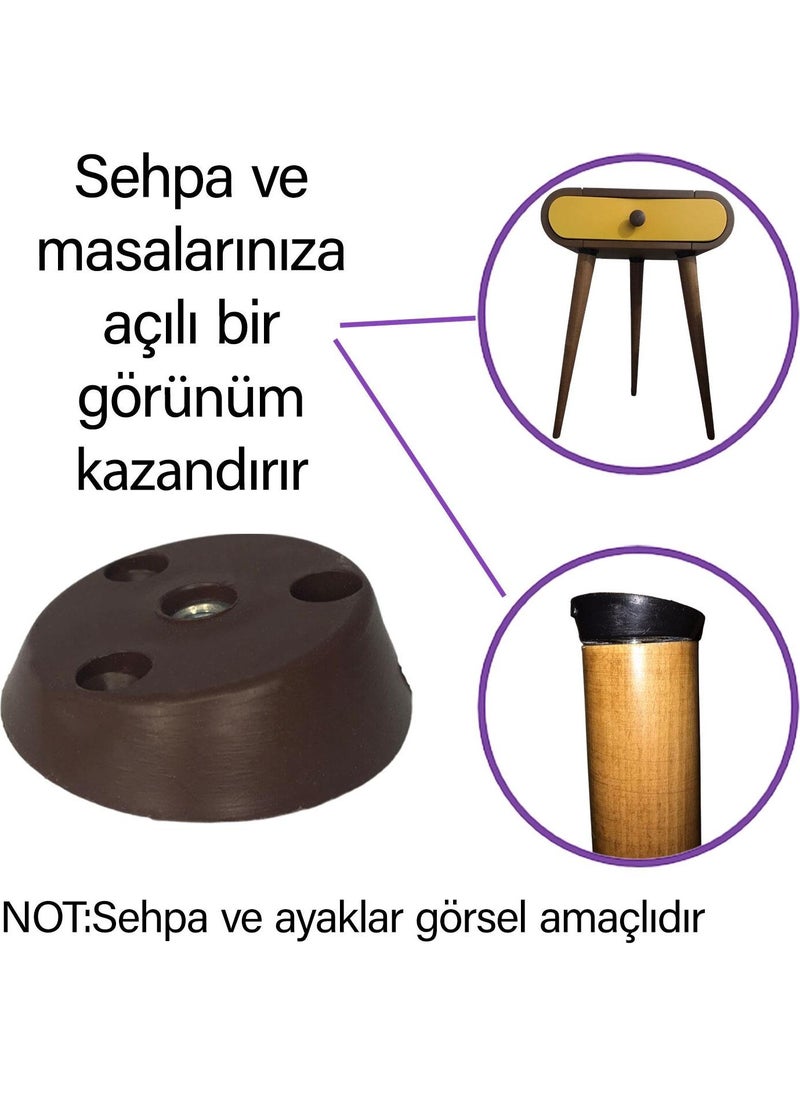 Glaswen - Graded Foot Base Brown Furniture Table Coffee Table Leg Connector Angled Plastic - Image 1