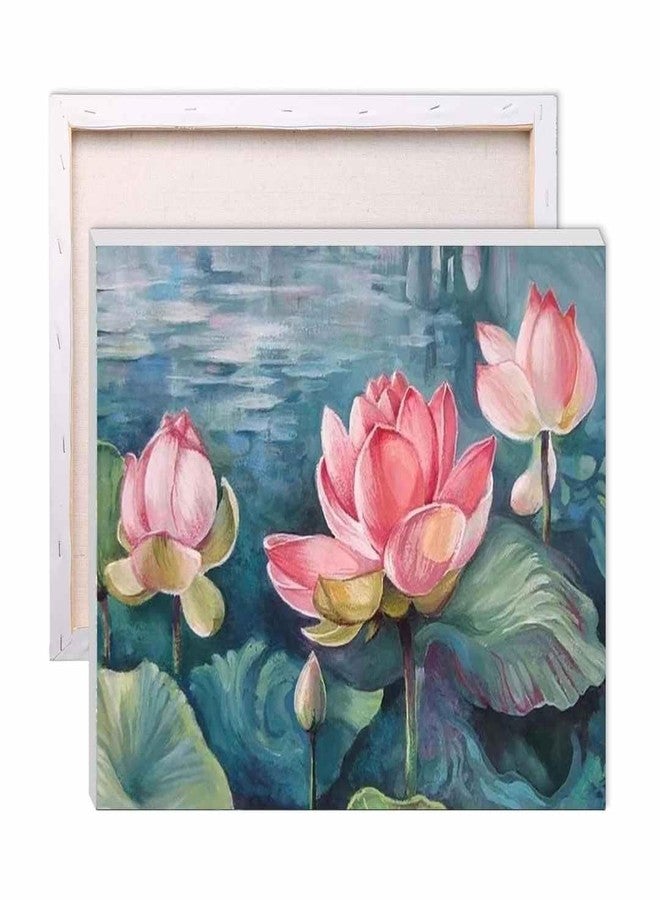 CRAFT MATE CRAFTMATE Framed DIY Paint by Numbers Canvas Art and Craft Kit for Adults and Kids | The Pink Lotus Paint by Numbers Kit | 16 inch x 12 inch - Image 1