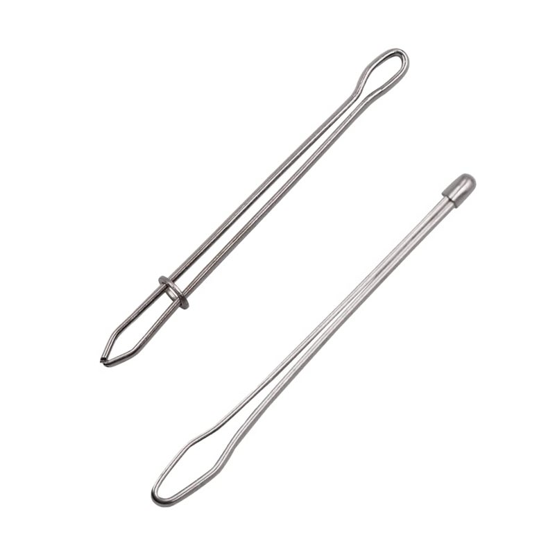 Threader Tweezer 2 Pcs Elastic Cord Stainless Steel Threader Drawstring Threader Tweezers Elastic Band Threading Aid Household Crafting Rope Cord Pulling Thread Tool for DIY