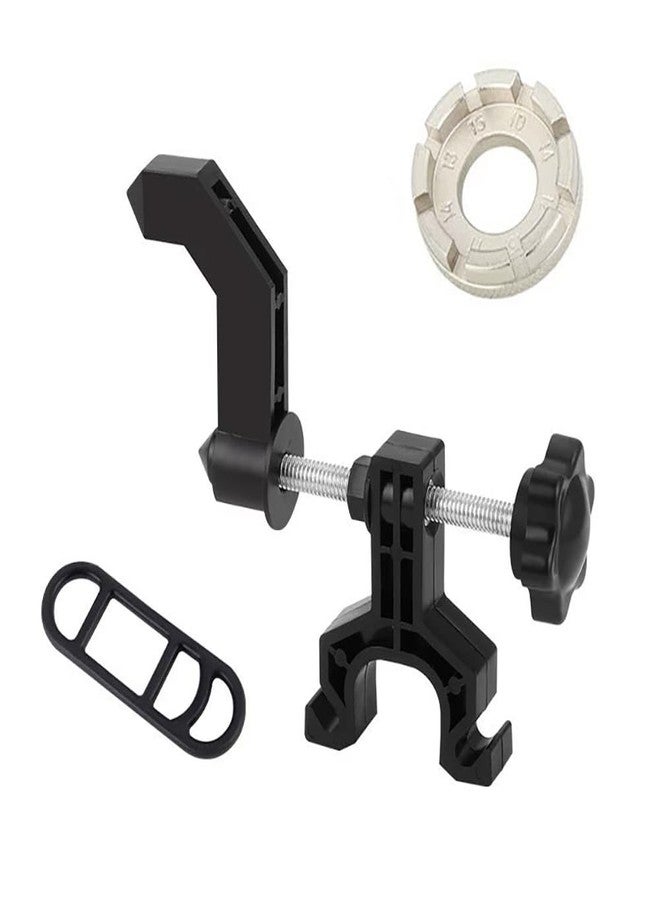 CYCEARTH Portable Bicycle Wheel Truing Stand Bike Mini Rims Adjustment Repair Mount Tools Spoke Wrench Black - Image 1