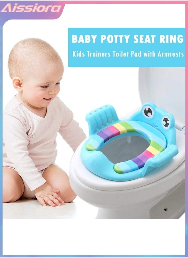Aissiora Baby Potty Training Seat for Boys and Girls With Handles, Fits Round & Oval Toilets, Cartoon-Shape Non-Slip Toddler Potty Seat Perfect Potty Chair Option for Travel & Easy Cleaning  - Image 1
