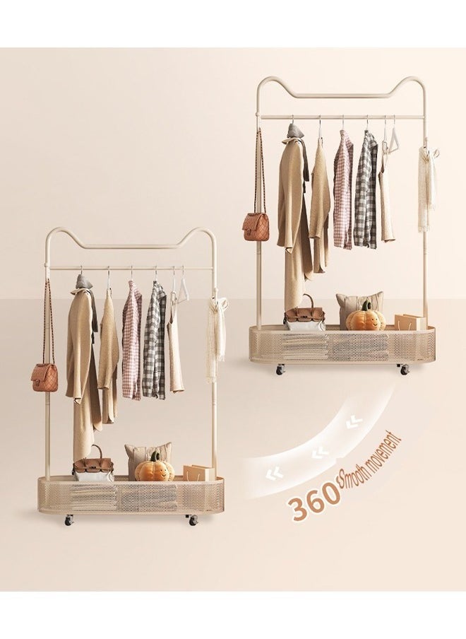 NKX Wind Coat Hanger Floor Rack and Cloth Basket With Wheel 100 CM  - Image 5