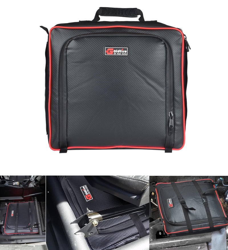 Goldfire Storage Bags Center Under Seat Gear Bag Tool Orangizers for CanAm Maverick X3 20172025 Maverick X3 Accessories Part715004277 Red Piping - Image 2
