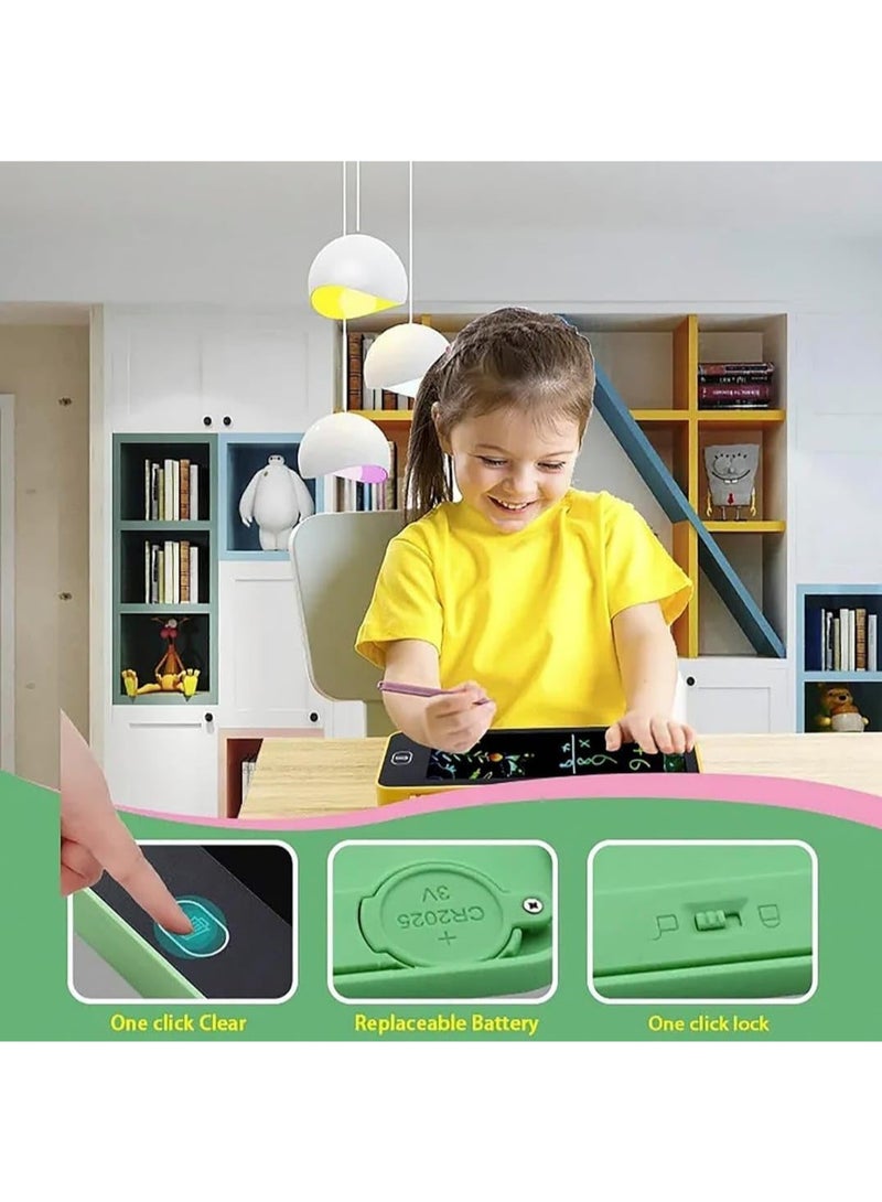 2-in-1 Pencil Case, Geometry Box with LCD Screen, LCD Graphic Writing Tablet with Pen Box, Magic Pen Box with LCD Board, Drawing Pen Bag. Kids Pencil Case with LCD Screen and Writing Pen with Erase Button, Kids Birthday Gift "Yellow" - Image 2