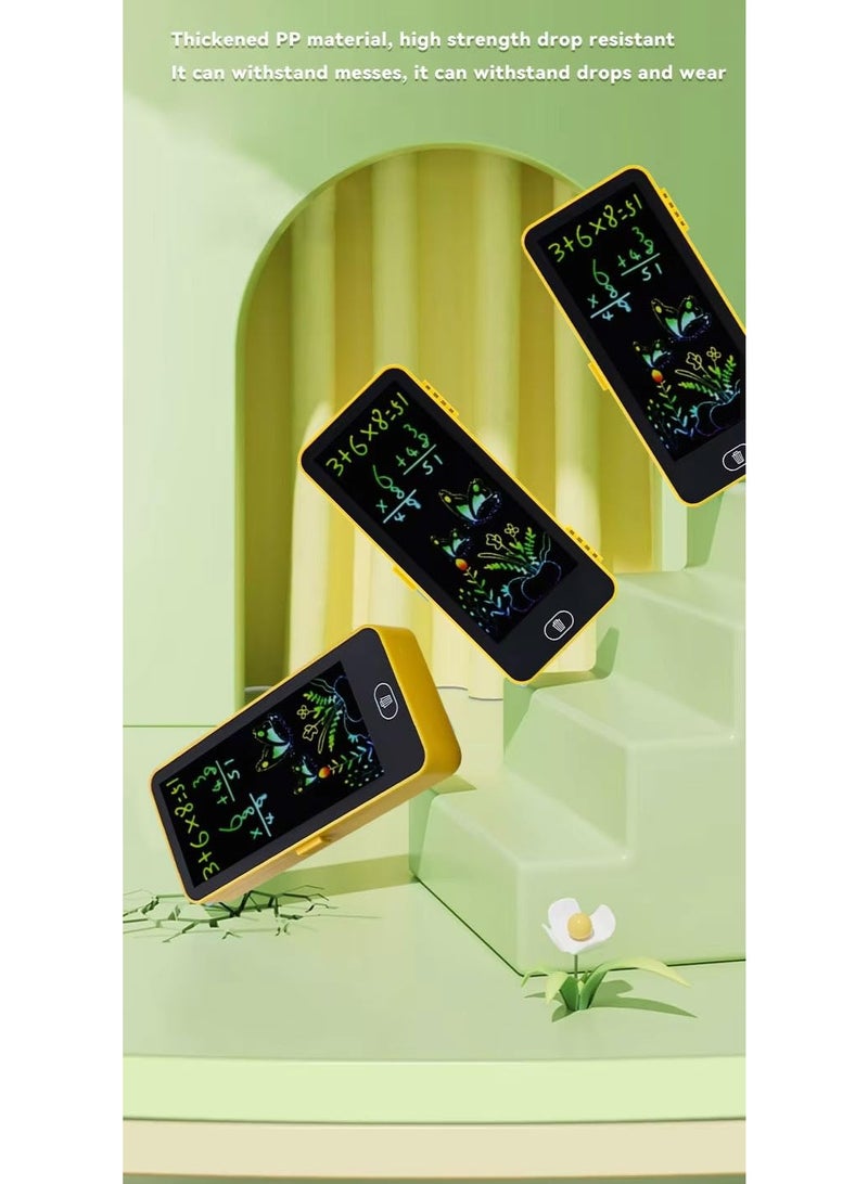 2-in-1 Pencil Case, Geometry Box with LCD Screen, LCD Graphic Writing Tablet with Pen Box, Magic Pen Box with LCD Board, Drawing Pen Bag. Kids Pencil Case with LCD Screen and Writing Pen with Erase Button, Kids Birthday Gift "Yellow" - Image 5