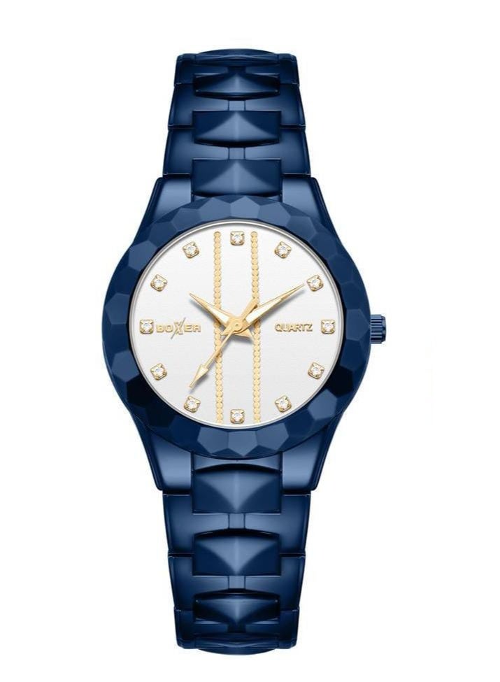 بوكسر ساعة يد أنيقة للسيدات من Boxer BX-073-6 - حزام من الفولاذ المقاوم للصدأ، حركة كوارتز - Image 2