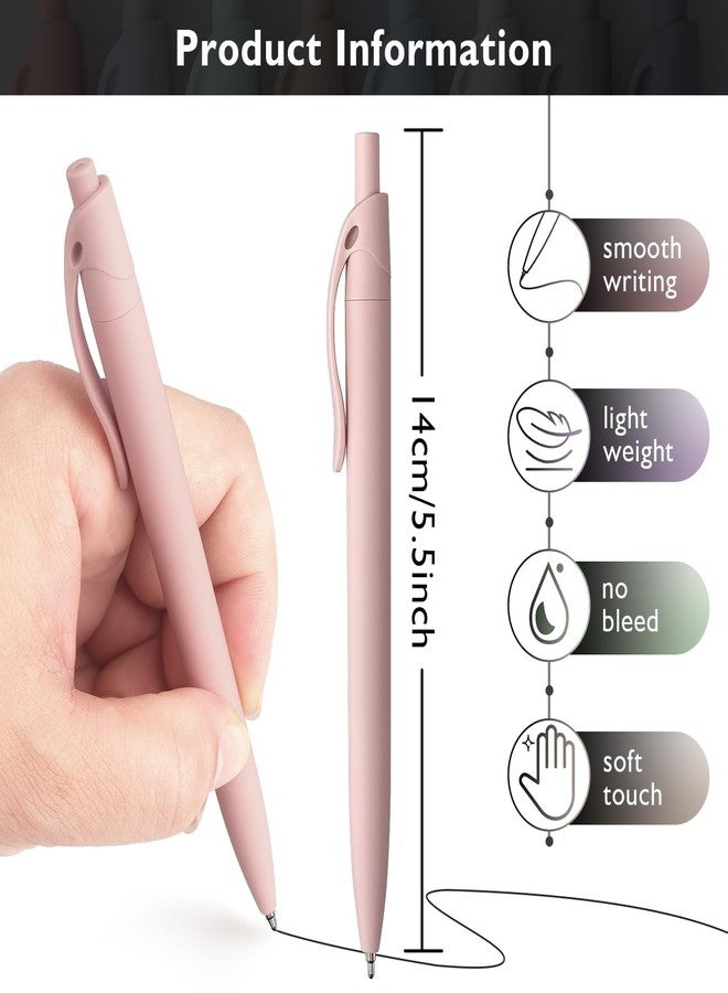 Bribobo Ballpoint Pens No Bleed Black Ink Pens Retractable Click Pens, 1.0MM Black Ink, 8 Pack, Pastel Color - Image 2