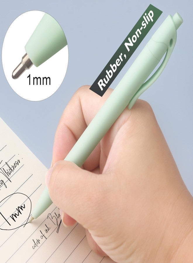 Bribobo Ballpoint Pens No Bleed Black Ink Pens Retractable Click Pens, 1.0MM Black Ink, 8 Pack, Pastel Color - Image 4