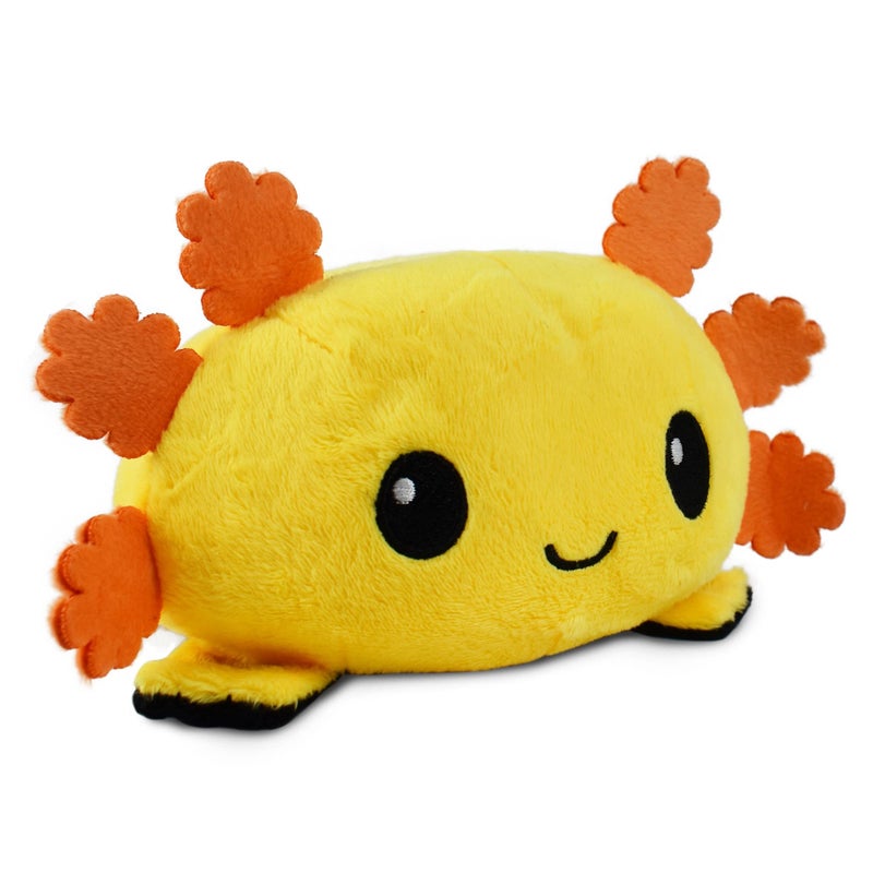 TeeTurtle The Original Reversible Axolotl Plushie Yellow Black Cute Sensory Fidget Stuffed Animals That Show Your Mood 4 inch - Image 2
