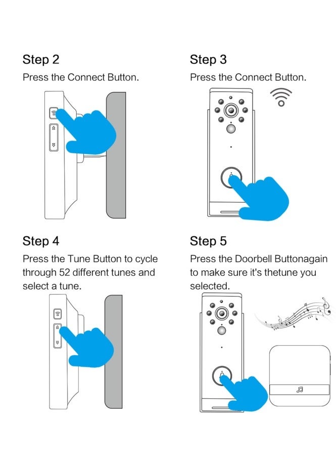 B10 52 Chimes 110dB Doorbell Receiver Low Power Consumption Home Door Tools, EU Plug, AC 90-260V - Image 4