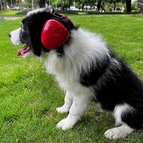 derYEP Dog Earmuffs for Hearing Protection 29dB NRR Ear Muffs Noise Protection (Small, Red) - Image 3