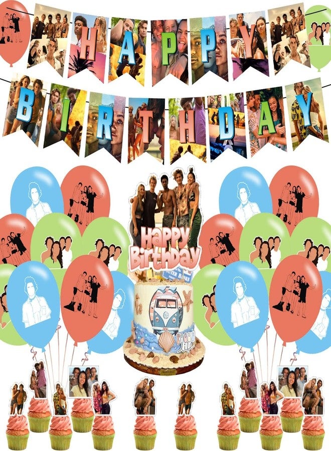 karg Birthday Party Supplies,Outer Balloons Decorations for Banks Party Happy Birthday Balloons, Cupcake Toppers, Cake Toppers - Image 1